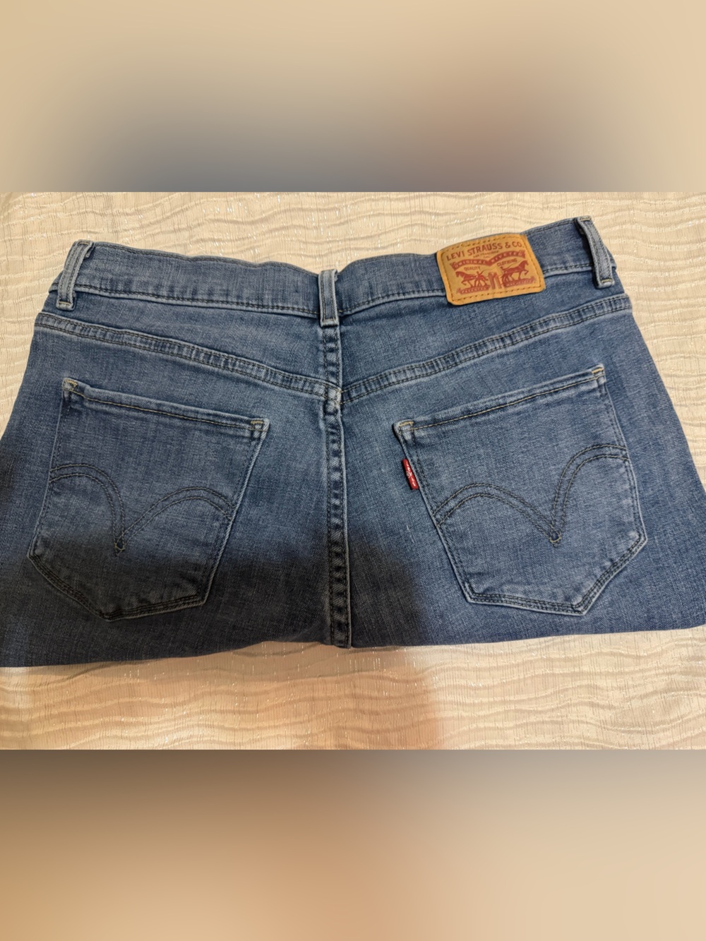 Levi’s Classic Medium Blue denim shorts